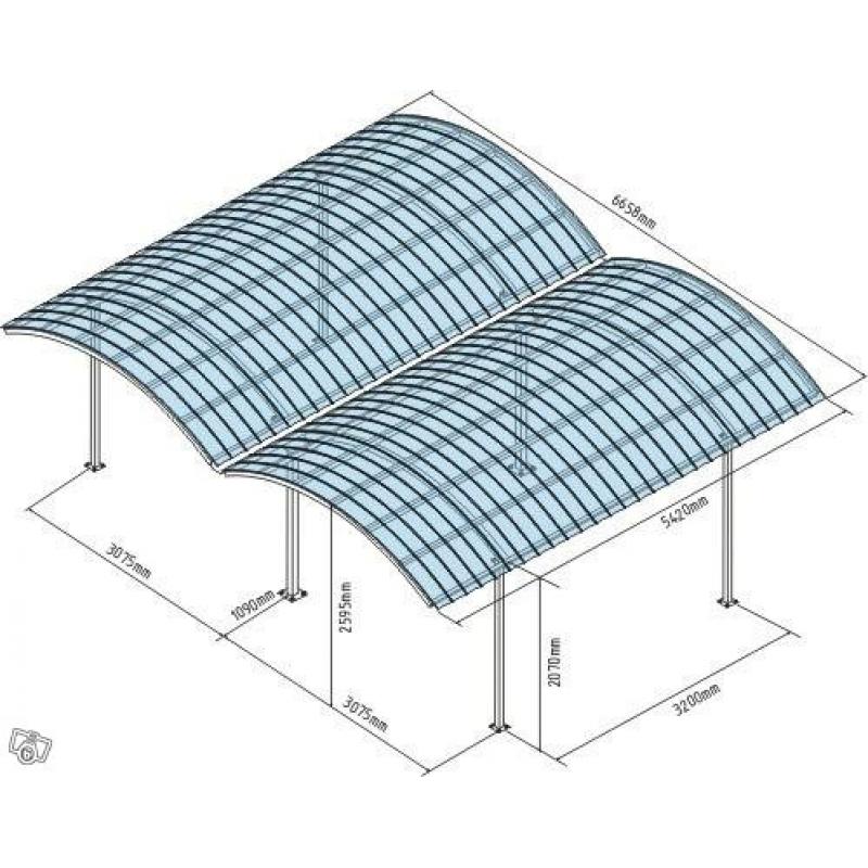 Fristående Carport för två bilar