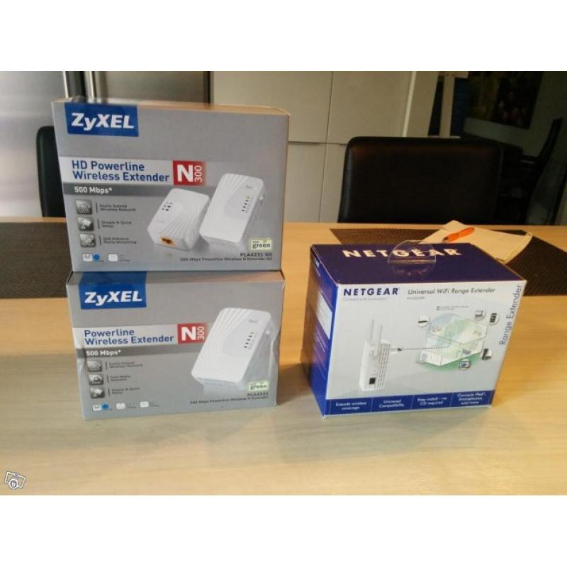 Zyxel powerline och Netgear extender